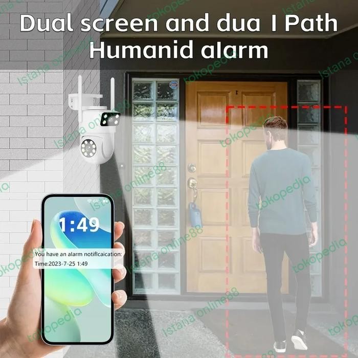 Ip Camera Cctv Icsee Dual Lensa Outdoor Waterproof Wifi