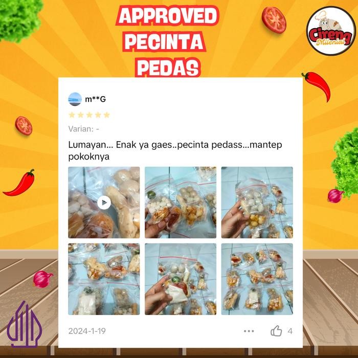 

Paket Hemat Berbagi 15 Bungkus Baso Aci Instan Hotpot Food Kaldu Cabai Sambal Pedas Seblak Cemilan