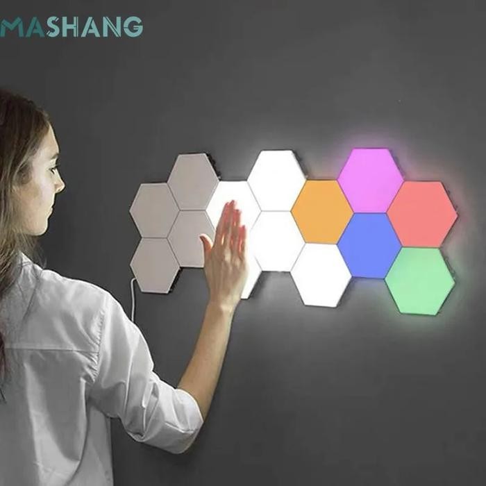 Led Wall Lamps Touch Sensor Quantum Lamp RGB Hexagon Light Panels