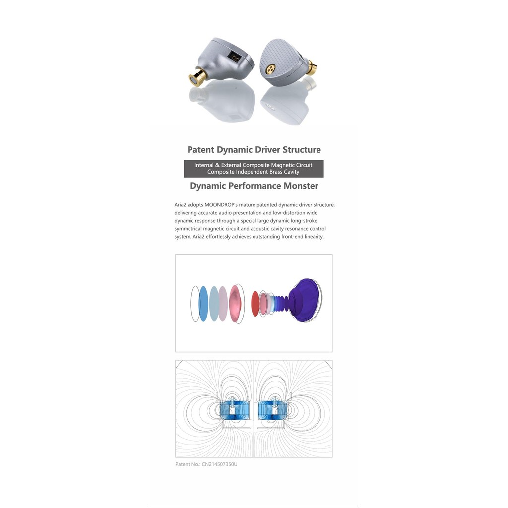 Moondrop Aria 2/Aria2 Full-Field Hi-Fi 2Pin In-Ear Iem/Earphone