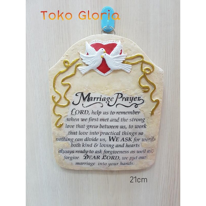 Patung Pajangan Salib Dinding Marriage Prayer Burung Merpati