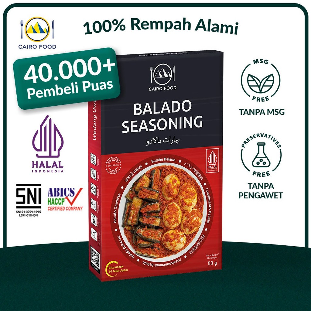 

Bumbu Balado Tanpa Garam & Gula Spice Mix Sehat - Cairo Food