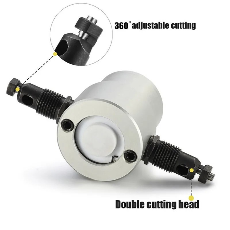 Metal Sheet Cutter Double Head Iron Nibbler Cutting Tool Electric Drill Attachment Modification