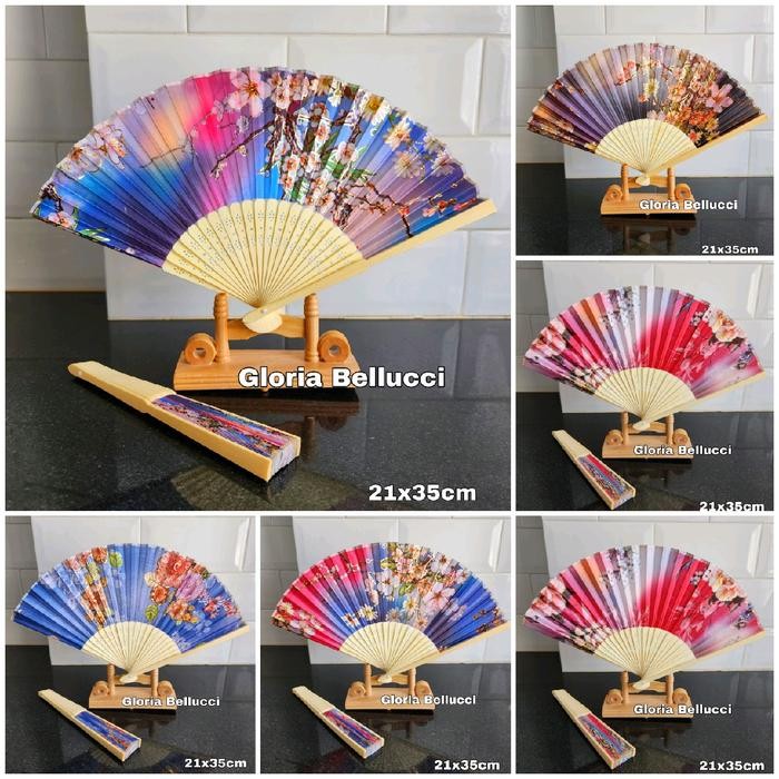 Pesta_Genz Kipas Lipat Tangan Gaya Jepang Cina Souvenir Japan China Kipas Tari Balet Kungfu