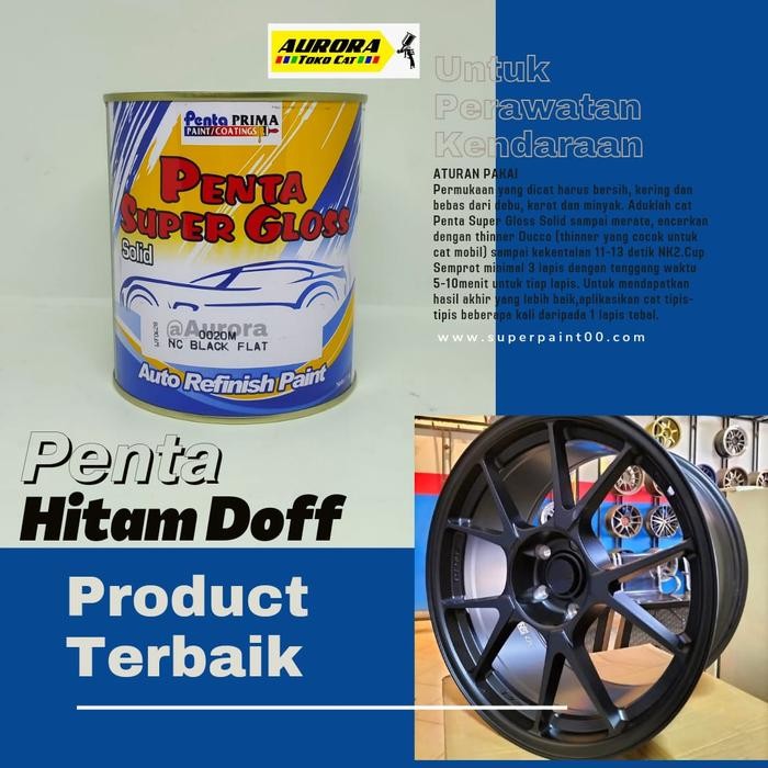 CAT HITAM DOP PENTA SUPER GLOSS NC BLACK DOFF FLAT DUCO MOBIL MOTOR