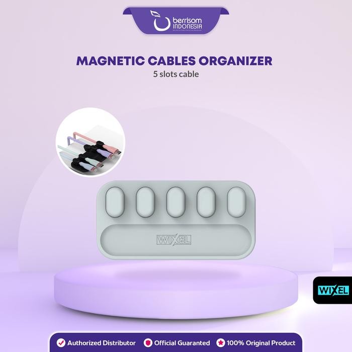 

TERBARU! WIXEL H5 Magrip Magnetic Cable Clip Organizer Holder 5 Slot Silicone Penjepit Perapih Kabel