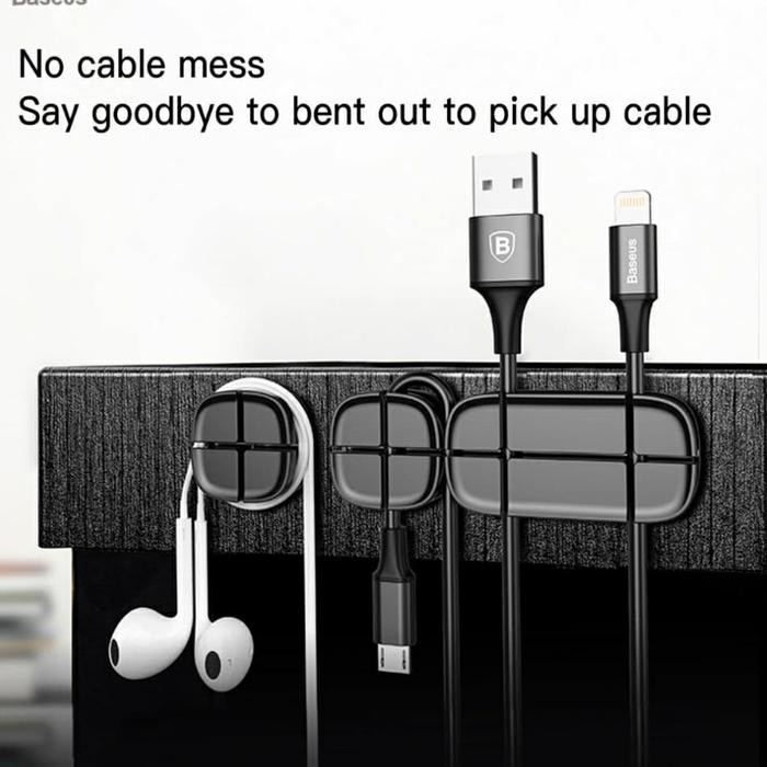 

Tempat Kabel Cross USB Cable Clip Holder Organizer Silicone Aksesoris