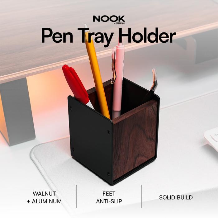 

NOOK Wooden Pen Box Holder Organizer Tempat Pen Pensil Alat Tulis