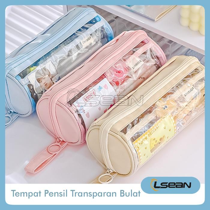 

TERBARU! Tempat Pensil Transparan Estetik Bentuk Bulat Tempat Penyimpanan Alat Tulis Multifungsi