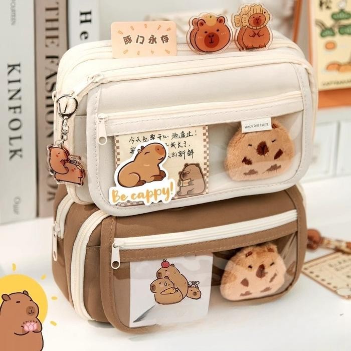

PROMO! Cute Capybara Fabric Pencil Case / Kotak Pencil-Case / Kotak Pensil 9 Lapis Penyimpanan Alat