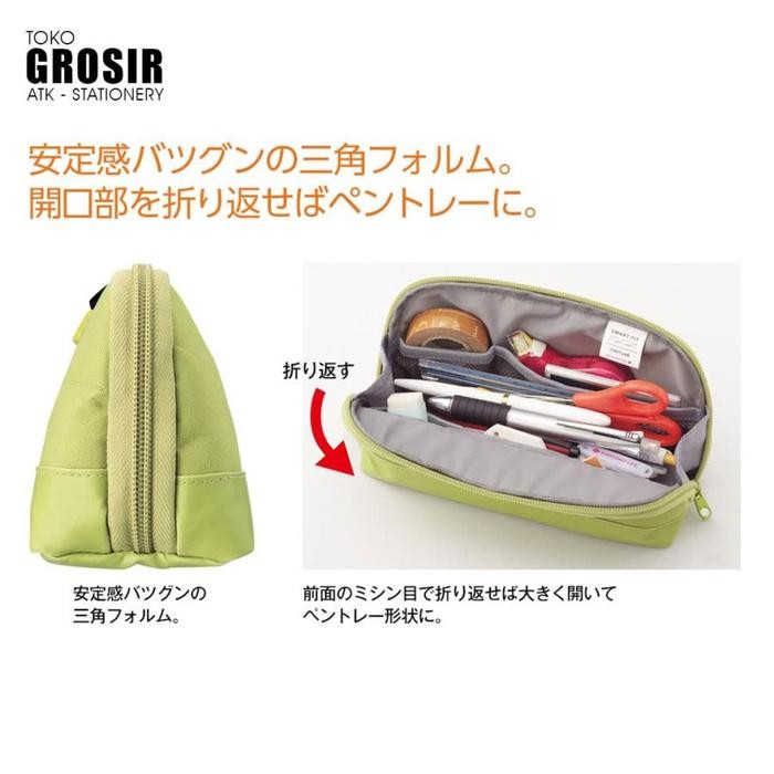 

TERLARIS! LIHIT LAB SMART FIT ACTACT Wide Open Pen Case Pouch Organizer A-7688