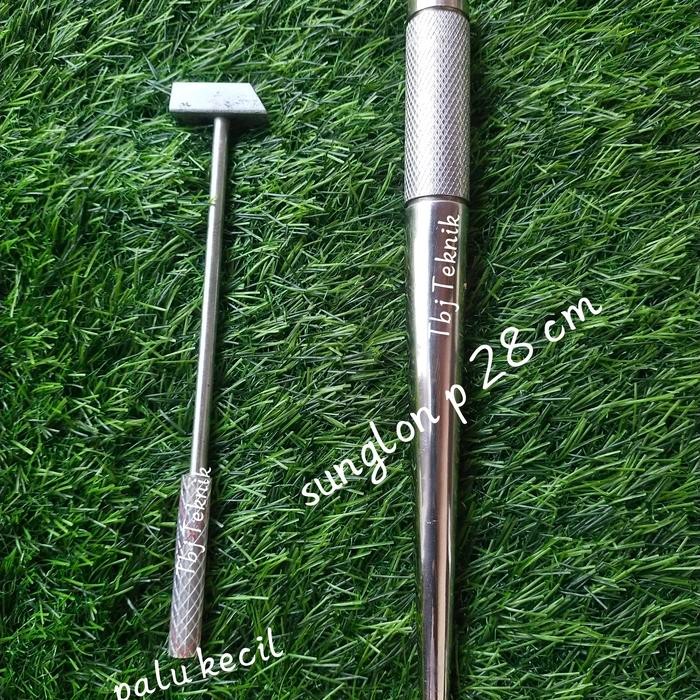 sunglon besi+palu kecil alat ukur cincin *