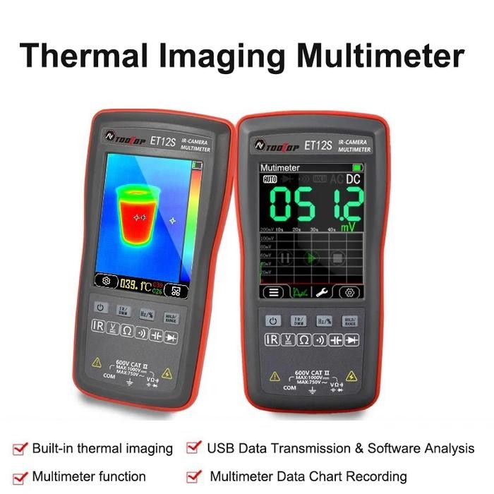 TOOLTOP Digital Thermal Imager Multimeter 2.8 Touch Screen Accuracy