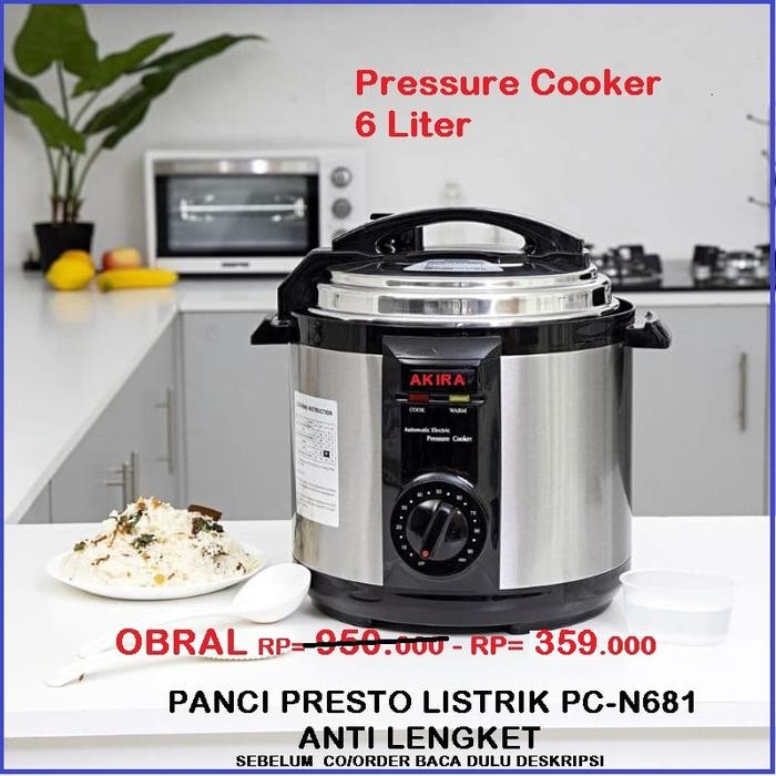 PREMIUM PANCI PRESTO LISTRIK 6 LITER STANLEESPRESSURE COOKER ANTI LENGKET