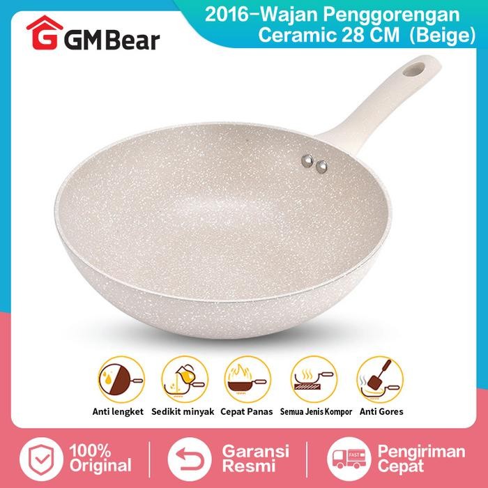 PREMIUM GM Bear Wajan Wok Pan Keramik 28cm 2016 - Luversa Wok Pan Ceramic