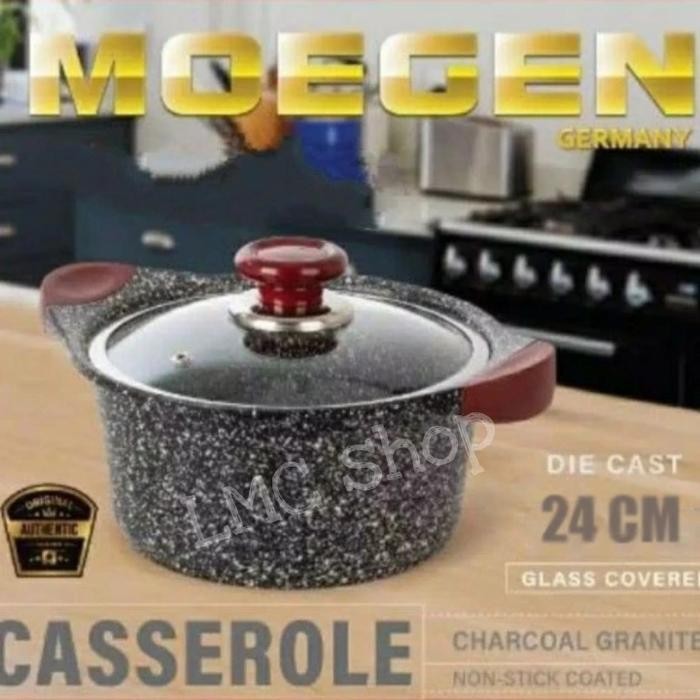 PREMIUM Mogen Germany Casserole Stock Pot 24cm Granite Series Panci Marble