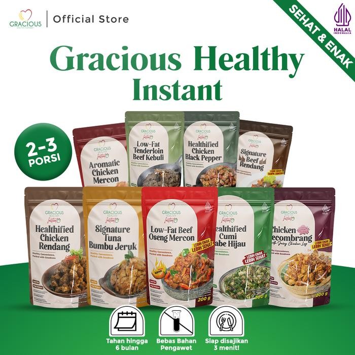

New GRACIOUS HEALTHY INSTANT [Makanan Siap Saji , Tanpa Bahan Pengawet, Ta