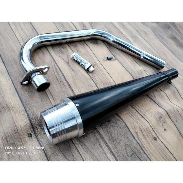 Knalpot Custom Japstyle Caferacer Mini Bass Knalpot Custom Satu Set Leheran Motor Honda Dan Thunder