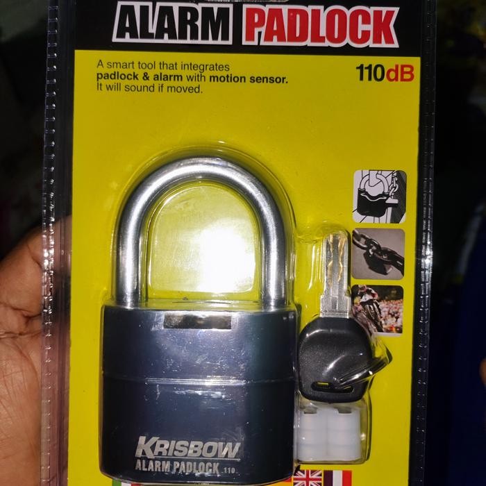 PREMIUM krisbow gembok alarm padlock 110db