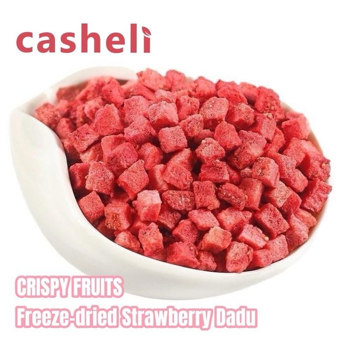 

PREMIUM casheli Strawberry Crispy Freeze-dried Strawberry Dadu Kering Snacks Camilan Food Manis
