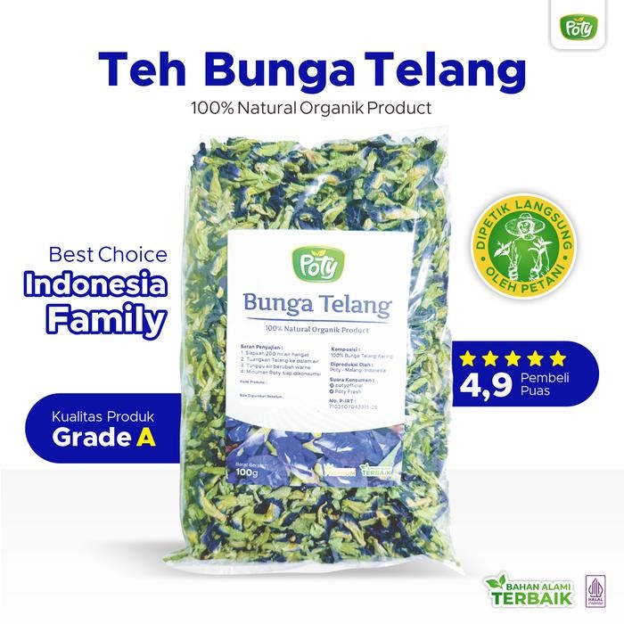 

PREMIUM Teh Bunga Telang Kering Premium Asli 100 gram Poty
