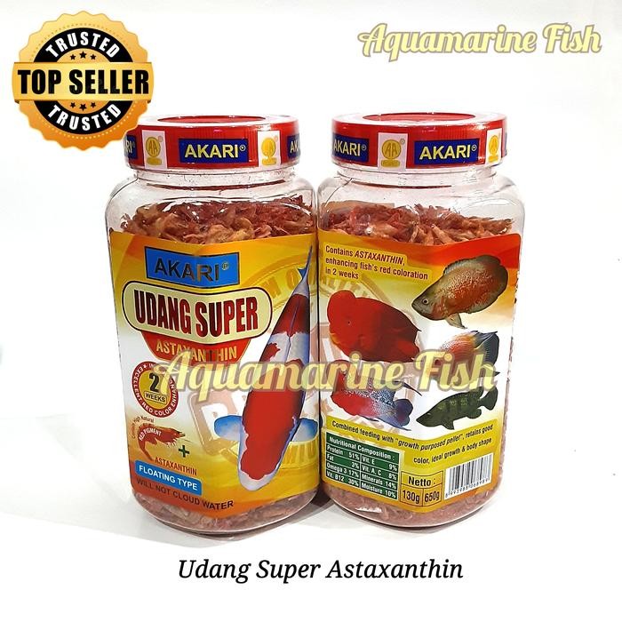 

PREMIUM Akari Udang Kering Super Astaxanthin 130gr pelet pakan makanan ikan udang merah Aquamarine