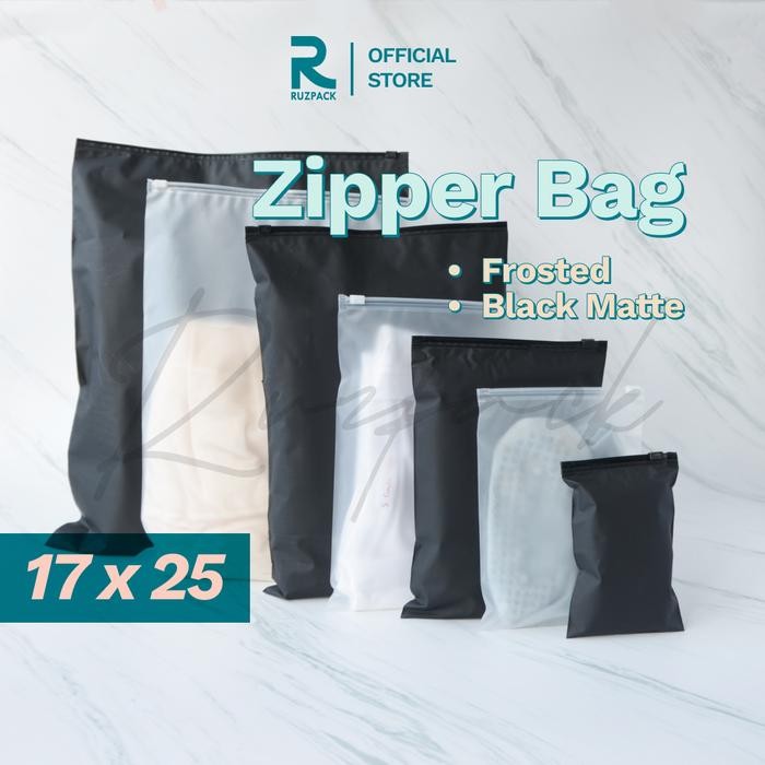 PREMIUM [17x25CM] Zipper Bag Frosted Pouch Mika Plastik Baju Travel Ziplock