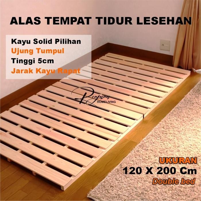 PREMIUM Renjana Palet Alas Tempat Tidur Kayu Lesehan Ukuran Double bed 120x200cm