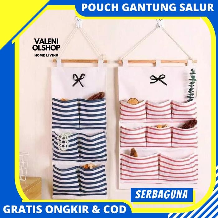 PREMIUM Rak Gantung Pouch Gantung Dinding Tempat Sisir Wadah Penyimpanan Salur