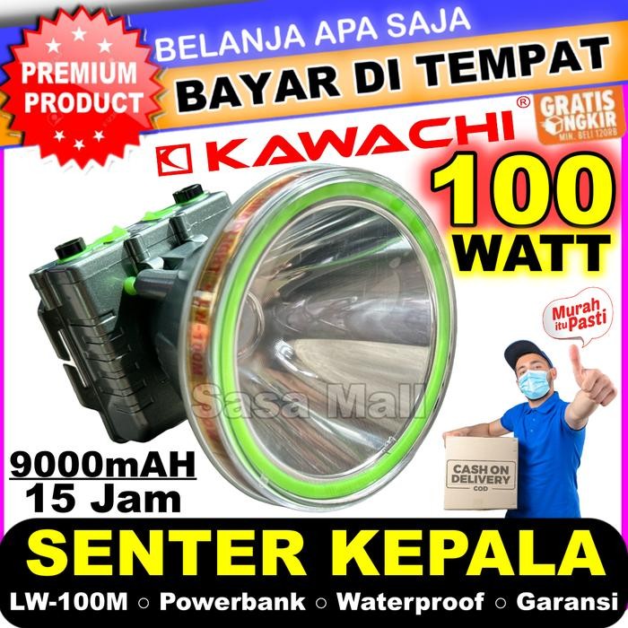 Kawachi Senter Kepala Selam Premium 100W 100 Watt Super Led Powerbank Super Terang Lw-100M
