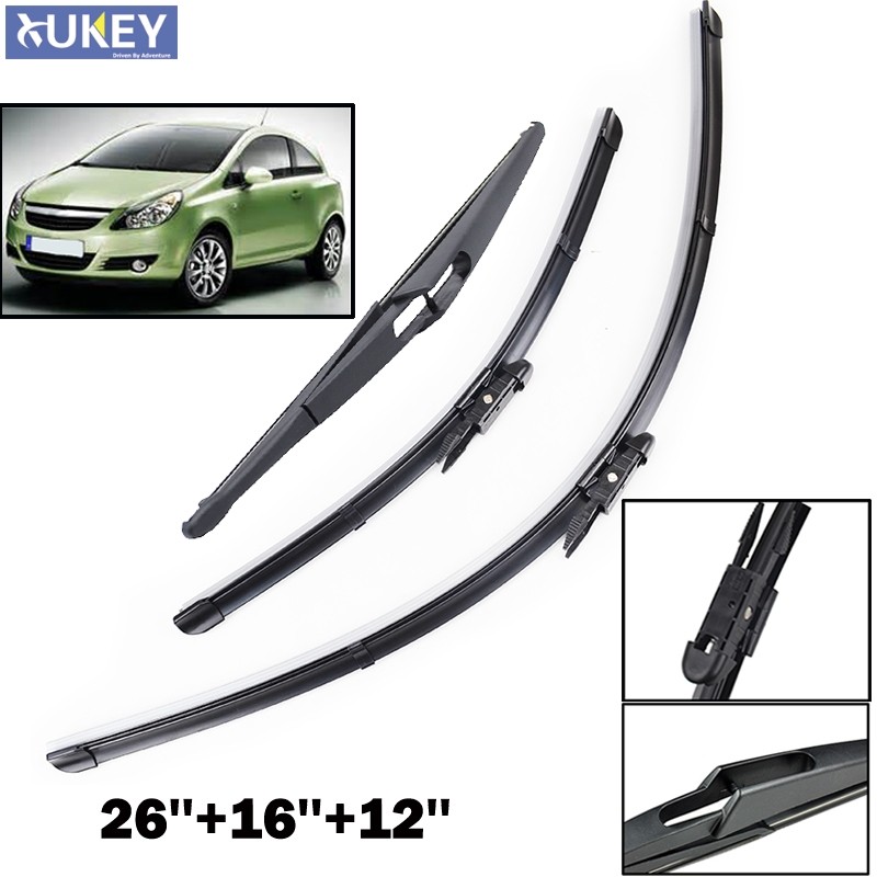 Xukey 3PCS/Set Windscreen Wiper For Opel Corsa D 2006 2007 2008 2009