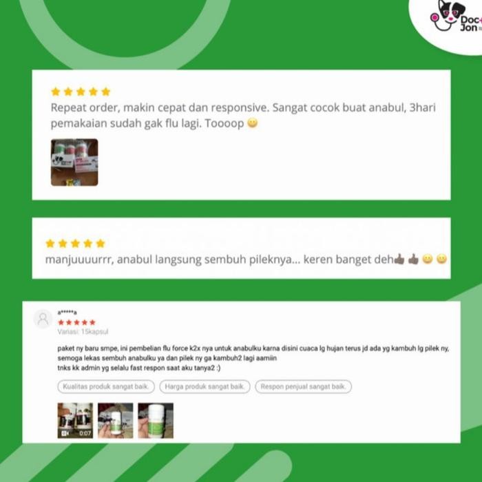 VITAMIN KUCING FLU FORCE PILEK BERSIN BATUK DOCTOR JON OBAT SAKIT