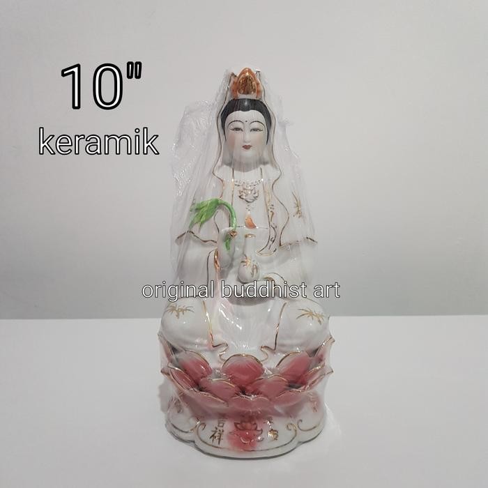 Patung Dewi Kwan Im Keramik 10 Inch
