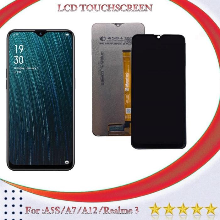 lcd touchscreen opo a5s /a7 / a12 realme 3 original black new