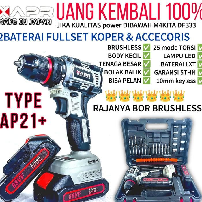 Bor Cordless Baterai Apr Japan Type Ap21 Mesin Bor Baterai Multifungsi