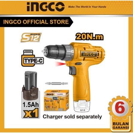 Mesin Bor Cordless 12V Ingco Cdli12422C