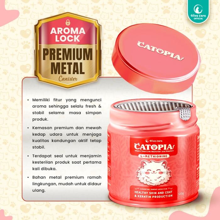 OLIVE CARE VITAMIN KUCING CATOPIA L-METHIONINE SUPLEMEN ASAM AMINO BOOSTER UNTUK PRODUKSI KERATIN,