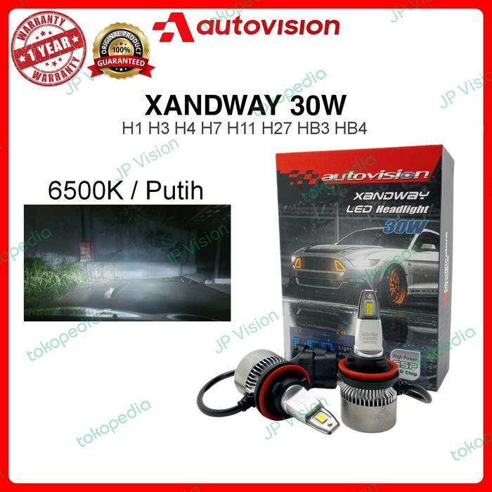 Lampu LED Mobil H11 / H7 / HB3 / HB4 Autovision Xandway 30 Watt
