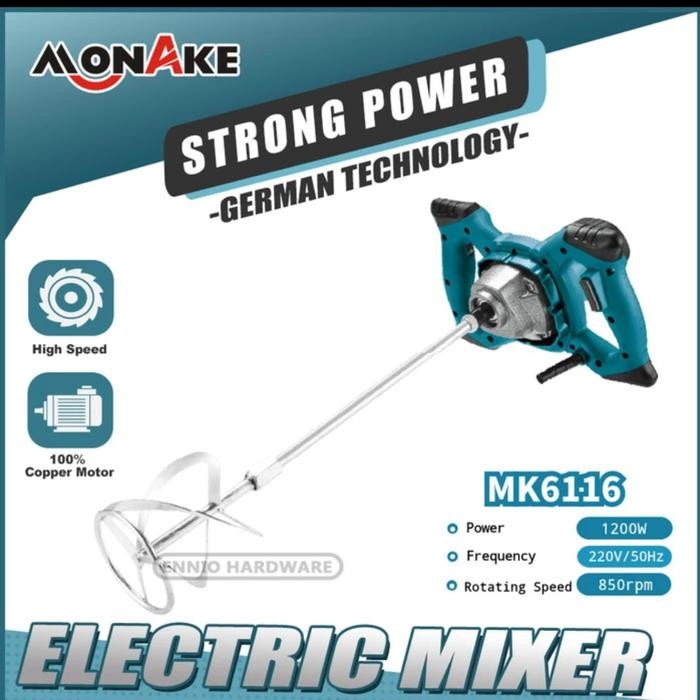 Monake Mesin Pengaduk Cat / Paint Mixer/Electric Mixer Mk 6116