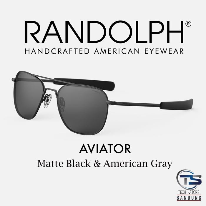 SALE Randolph Aviator Sunglasses - Matte Black & American Gray
