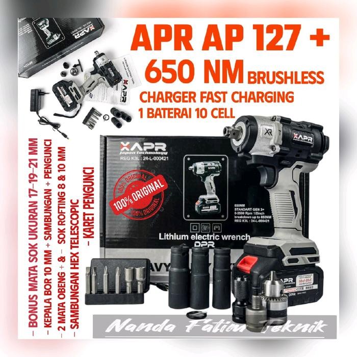 Apr Japan Ap127+ Mesin Impact Pembuka Baut 650Nm 88V Facelift Impek Buka Baut