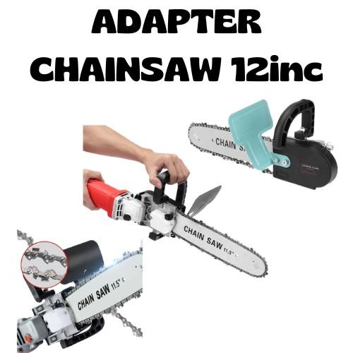 Adapter Mini Chainsaw 12Inc Plus Gerinda 4Inc Mesin Gergaji Kayu Belah Kayu Chainsaw Mini Listrik