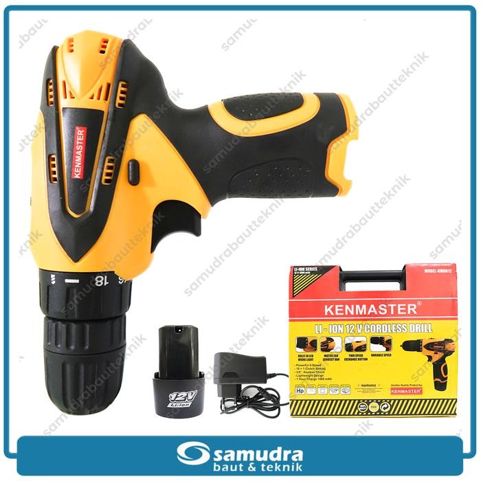 Kenmaster Km-0612 Mesin Bor Cordless 12V Cordless Drill Bor Baterai