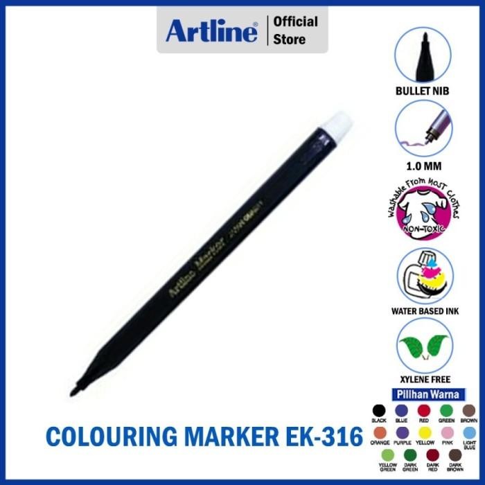 

[72 Pcs] Spidol Marker Permanent Kecil Toples Artline Ek-316T - Hitam