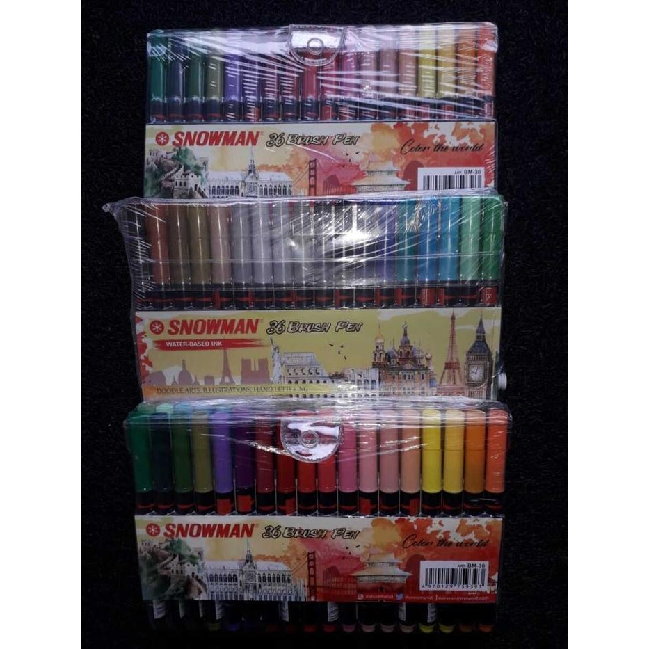 

Snowman Brush Pen Set 36 Colours / Brushpen Warna Bm 36 Blue Green