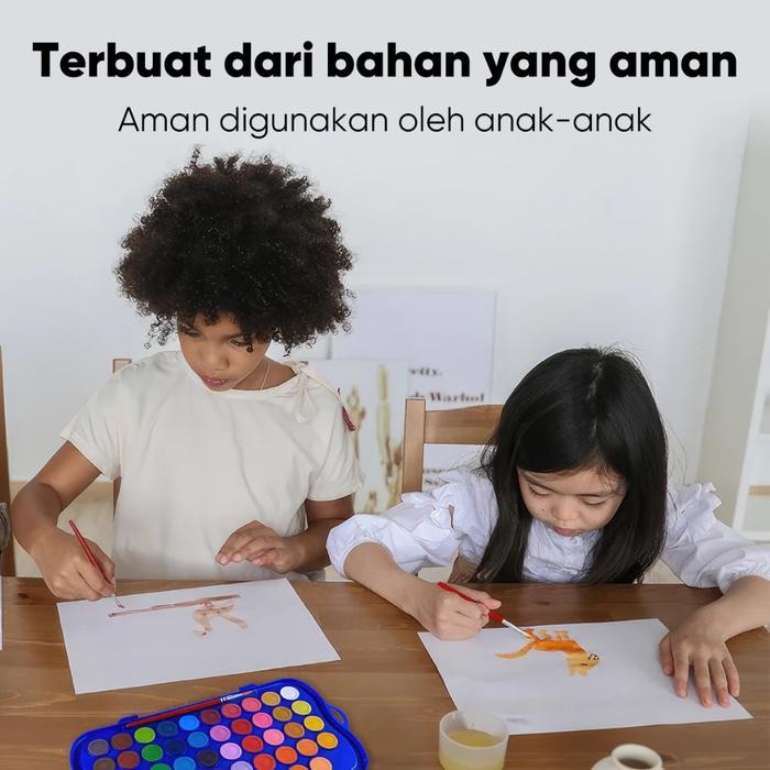 

DISKON GIORGIONE CAT AIR WATERCOLOR PAINT SET CAT PADAT SOLID PAINT 12/24/36/48 WARNA G-T KUAS