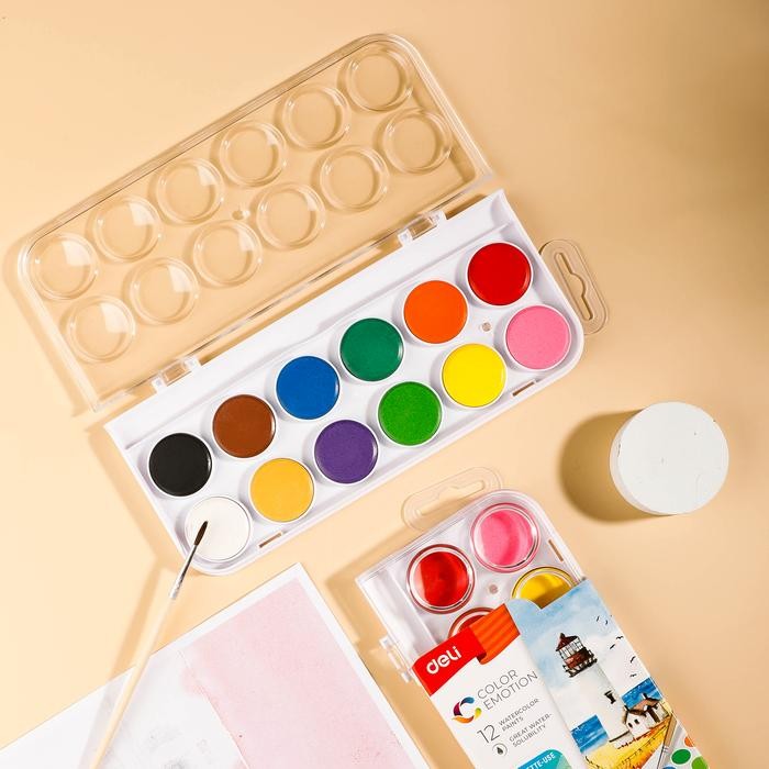 

SALE TERHOTT DELI WATERCOLOR PAINTING / CAT AIR PADAT 12 WARNA GRATIS KUAS KUALITAS TINGGI EC15-12