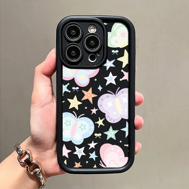 Matte Berwarna-Warni Cewek Butterfly Case Hp Redmi Redmi Note 14 4G 5G Pro Plus 13 13C 14T 13T Pro 9