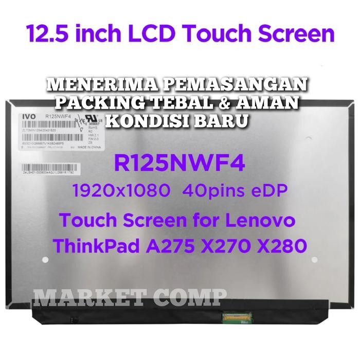 LAYAR SENTUH TOUCH SCREEN LED LCD LAPTOP LENOVO THINKPAD X280 X270 X250 X260 X240 A275 A285 20CM