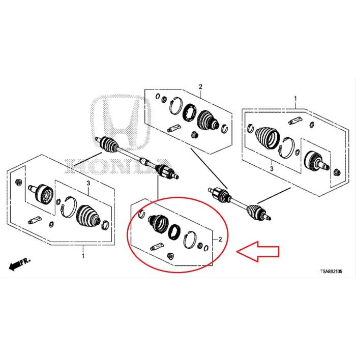 Karet Boot Cv Joint As Roda Bagian Dalam Honda Brv Original